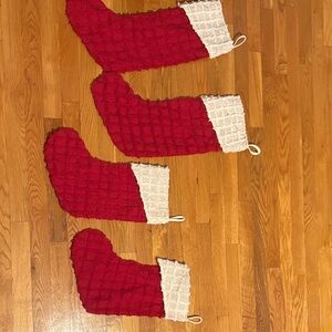 Red and White Christmas Stockings Set